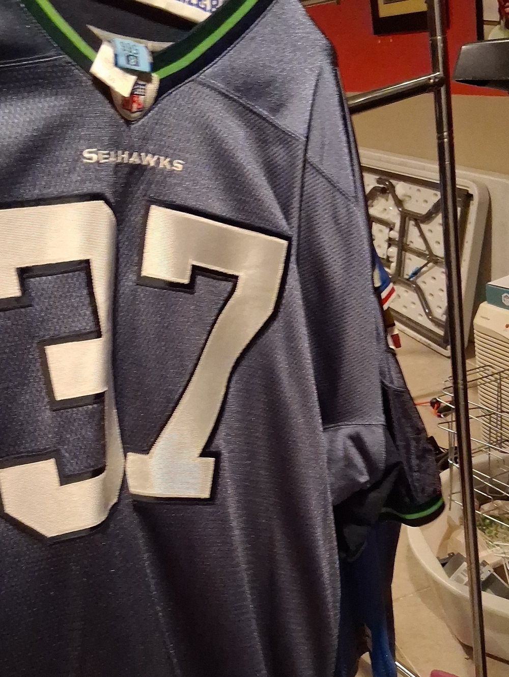 Equipment Seahawks #37 Blue and White Football Jersey